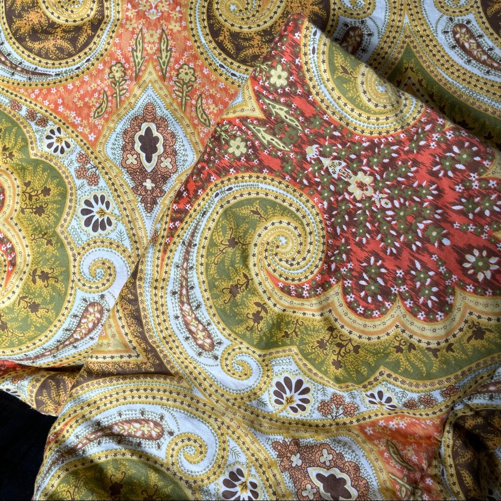 Vintage 70s paisley pillow sham covers bohemian retro Holly Hobby